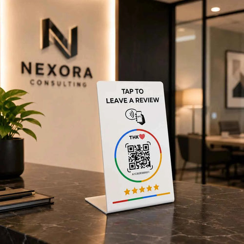 Tap-to-Review NFC Card with QR Code