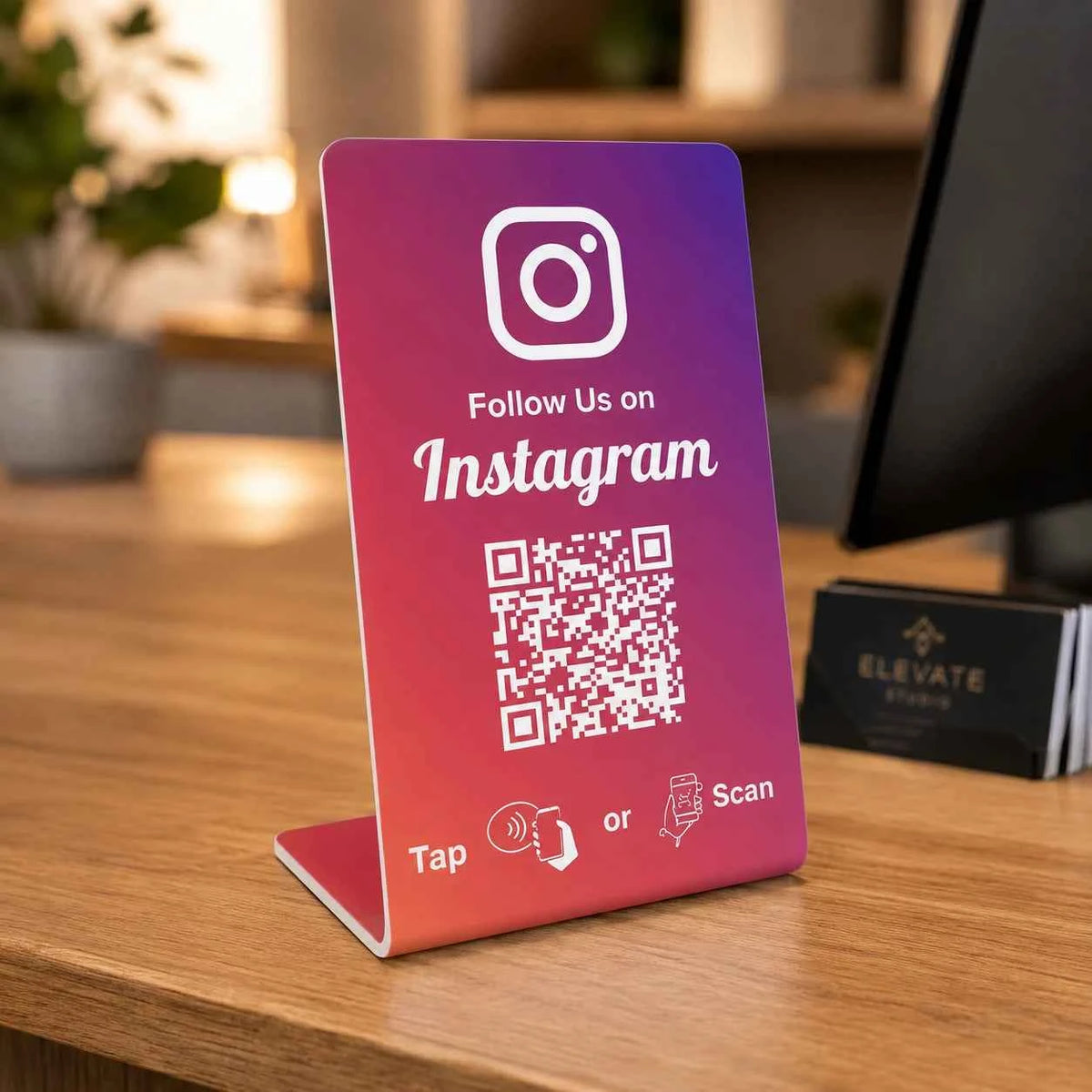 Tap-to-Review NFC Card with QR Code