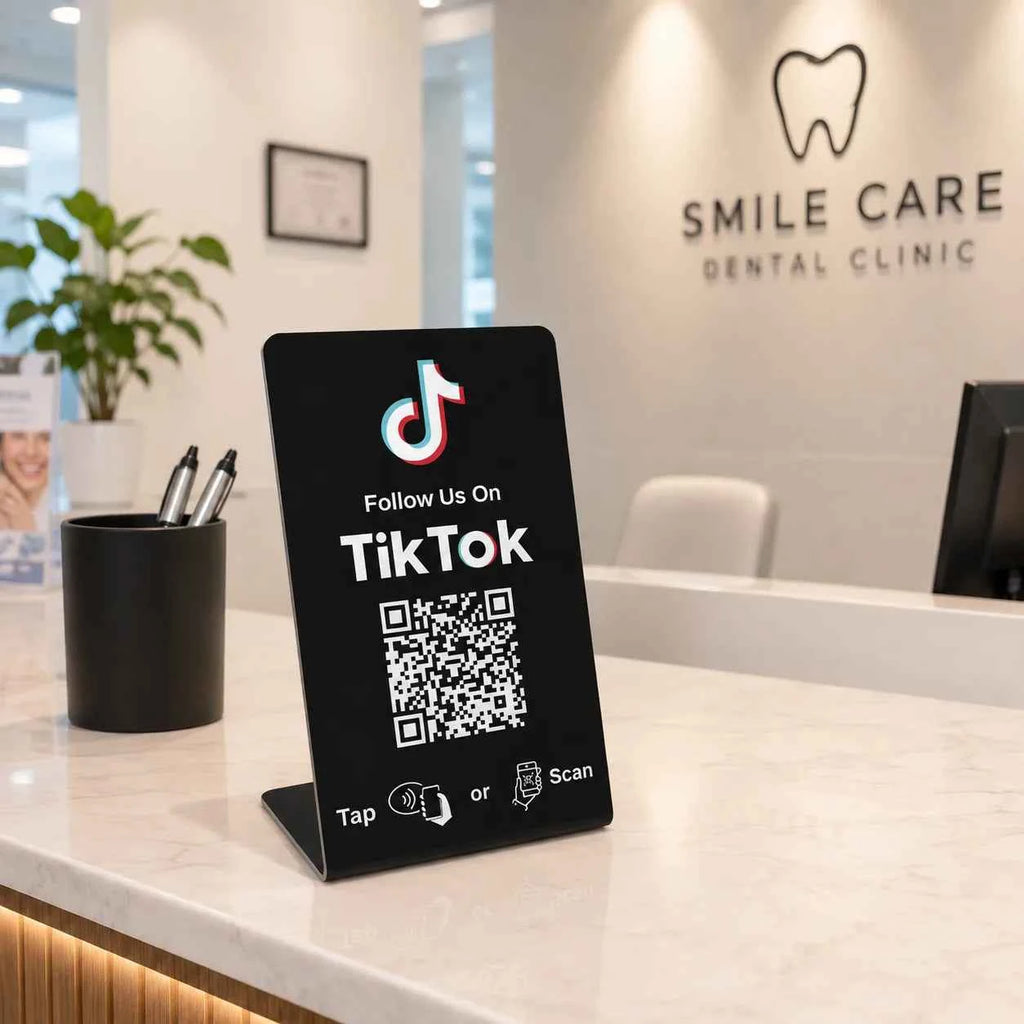 Tap-to-Review NFC Card with QR Code